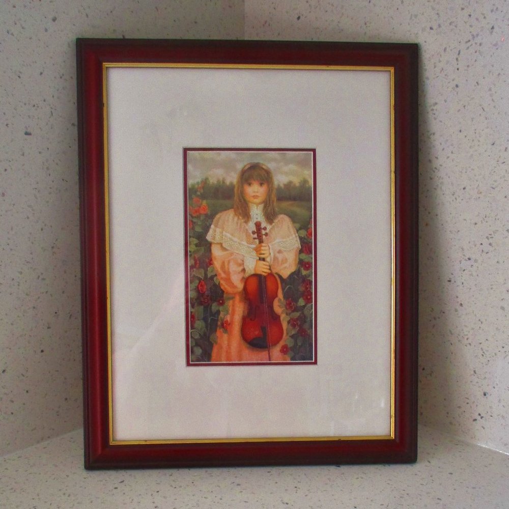 Girl With Violin SIGNED Poulin Fine Art Print